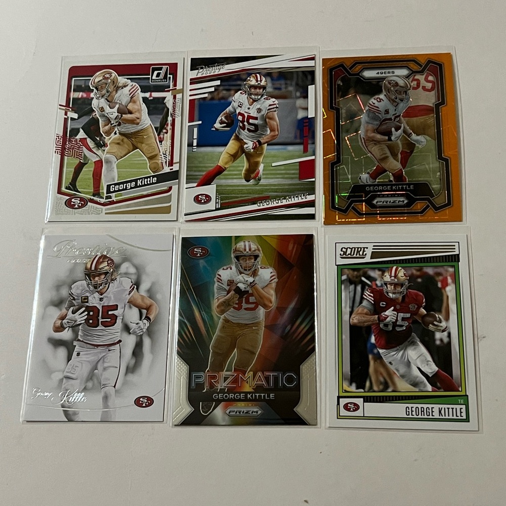 George Kittle TE San Francisco 49ers Lot of 6 NFL Football Trading Cards Offense